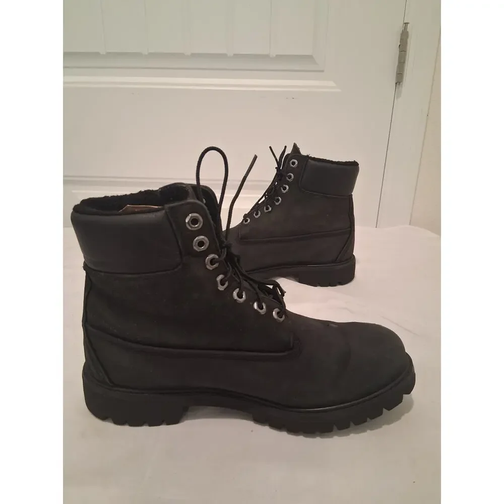 Timberland Black Waterproof Roll-Top Fleece Lined Boots 6